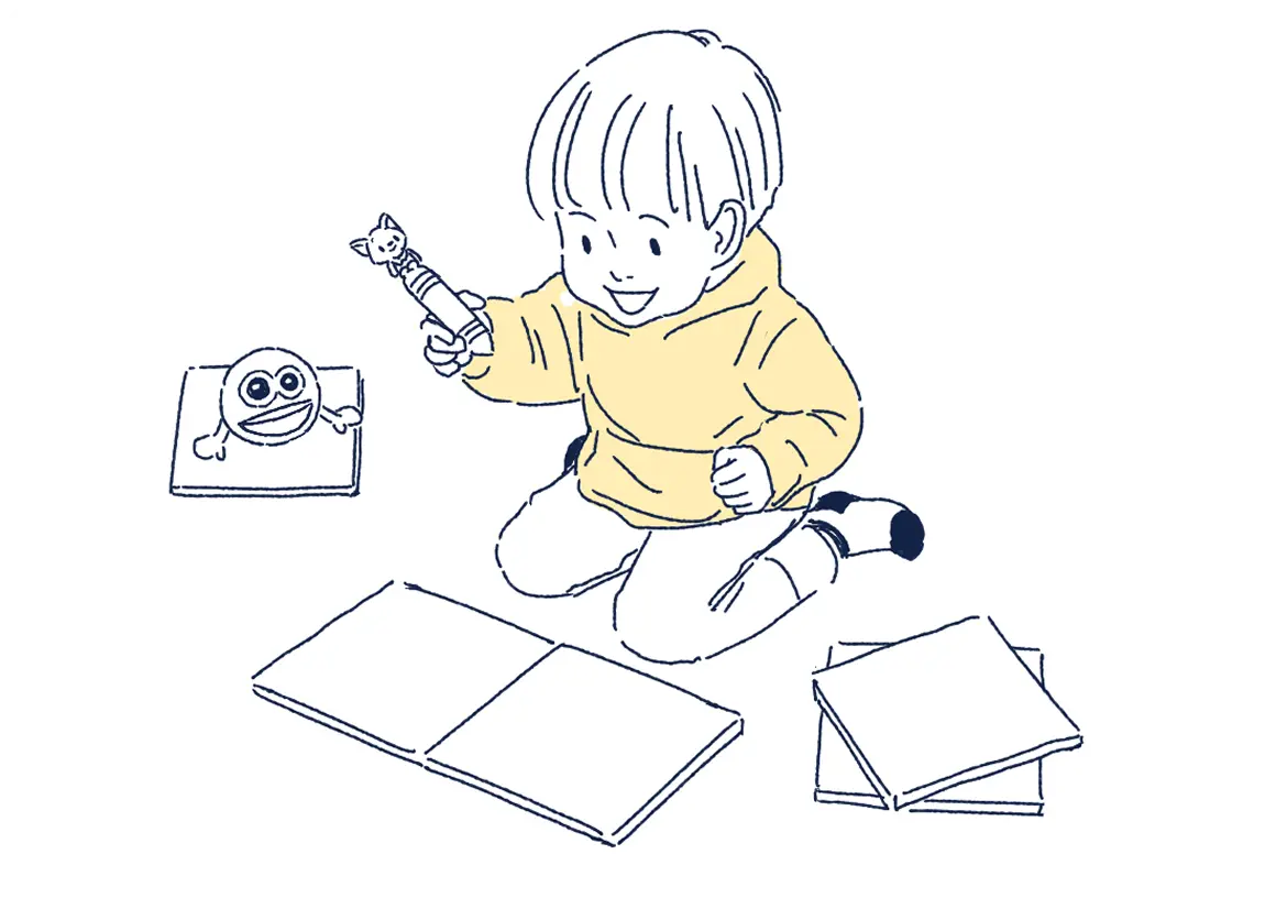 子供が身近なものに興味を持っているイメージ